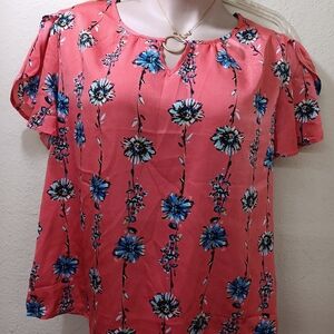 Elegant Floral Pink Blouse